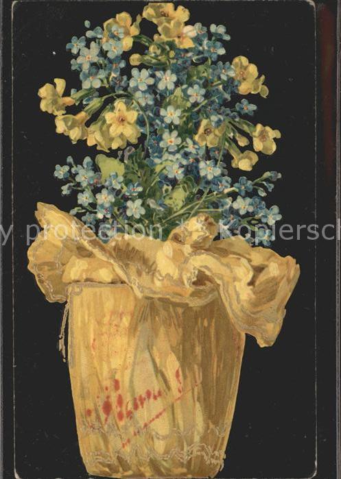 Blumen Vergissmeinnicht Schlüssselblumen Litho