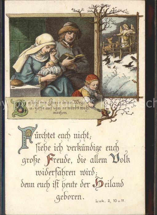 Kinder Child Enfants Religion Schutzengel Raben Brot Litho