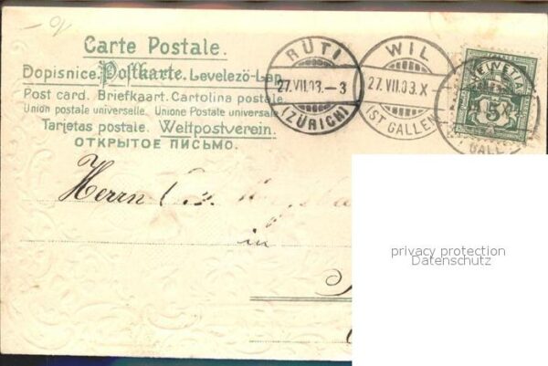 Kleeblatt Cloverleaf Trebol Trefle Veilchen Litho – Bild 2