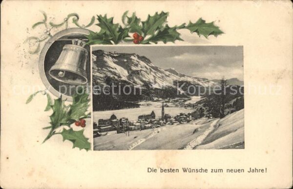 Helvetia Schweiz Neujahrskarte