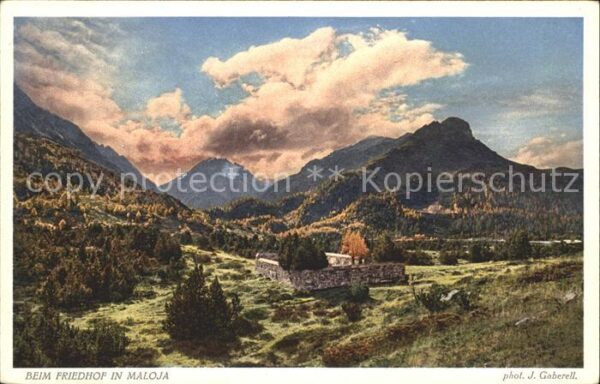 Foto Gaberell J. Nr. 5030 Friedhof Maloja