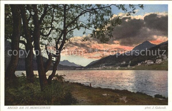 Foto Gaberell J. Nr. 5013 Abend am St. Moritzersee