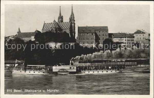 Dampfer Seitenrad Basel Rheinpartie Münster