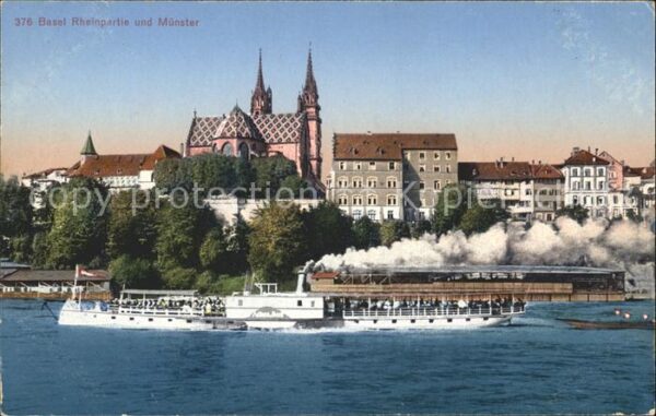 Dampfer Seitenrad Basel Rheinpartie Münster