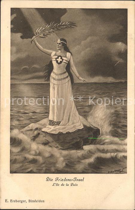 Kuenstlerkarte E. Erzberger Die Friedens-Insel