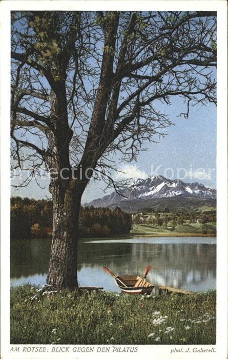 Foto Gaberell J. Nr. 2809 Rotsee Pilatus