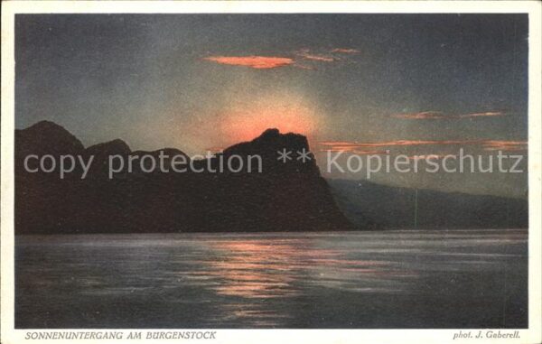 Foto Gaberell J. Nr. 5261 Sonnenuntergang Bürgenstock