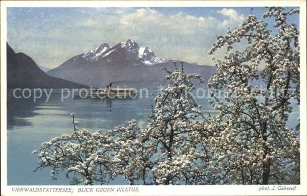 Foto Gaberell J. Nr. 5480 Vierwaldstättersee Pilatus Dampfer
