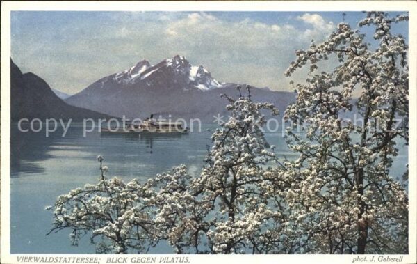 Foto Gaberell J. Nr. 5480 Vierwaldstättersee Pilatus Dampfer