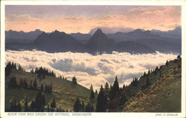 Foto Gaberell J. Nr. 5862 Mythen Nebelmeer