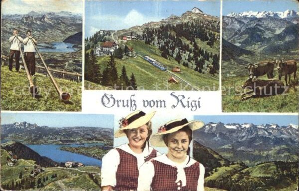Alphorn Rigi-Staffel Kulm Alphornbläser Trachte