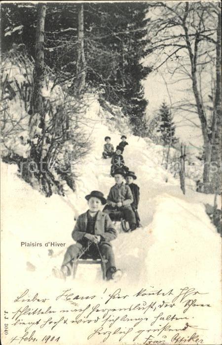 Schlitten Schnee Kinder