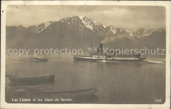 Dampfer Seitenrad France Lac Leman Alpes de Savoie