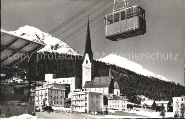 Seilbahn Bräma-Büel-Bahn Davos St. Johann-Kirche
