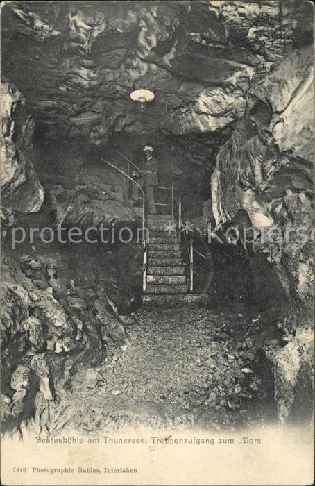 Hoehlen Caves Grottes Beatushöhle Thunersee Treppenaufgang zu