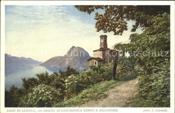 Foto Gaberell J. Nr. 5712 Lago di Lugano Chiesa Castagnola S