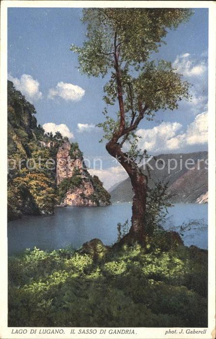 Foto Gaberell J. Nr. 5725 Lago di Lugano Sasso di Gandria
