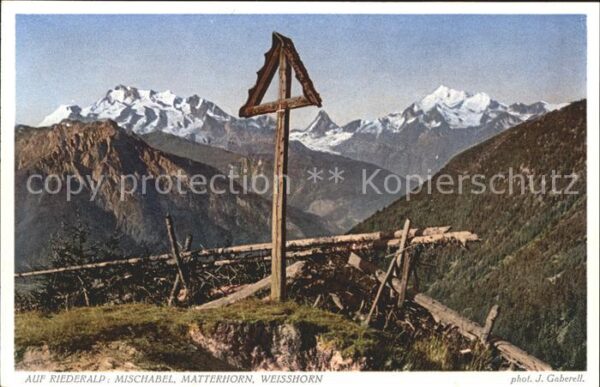 Foto Gaberell J. Nr. 6913 Riederalp Mischabel Matterhorn Wei