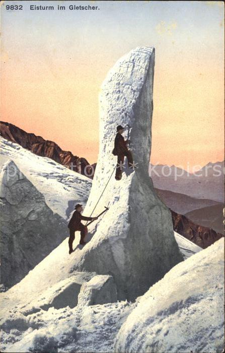 Bergsteigen Klettern Gletscher Eisturm Bergpickel