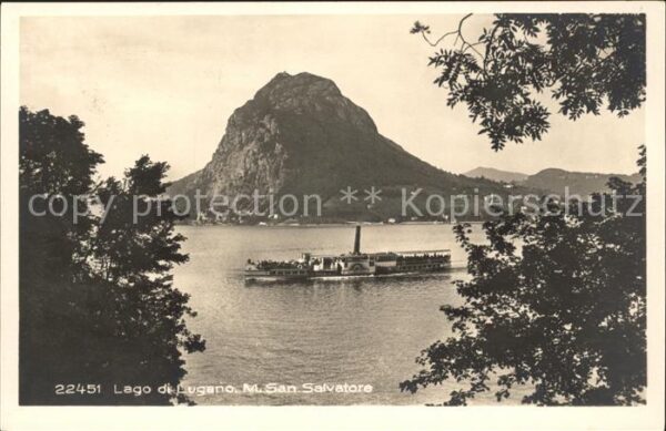 Dampfer Seitenrad Lago di Lugano Monte S. Salvatore