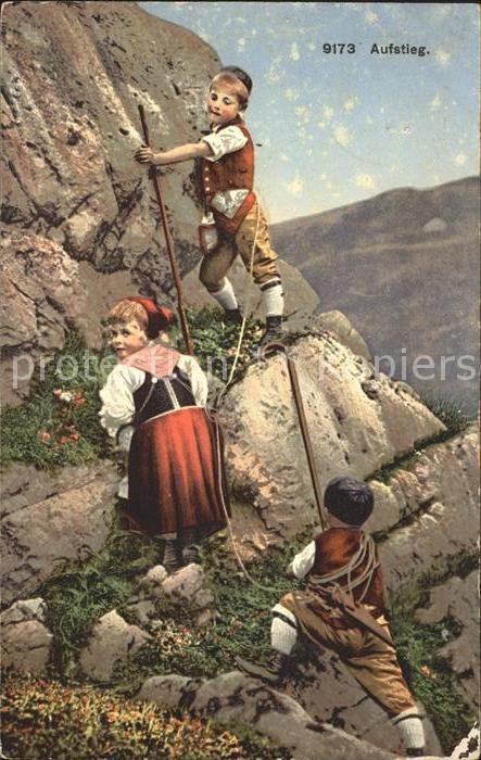 Bergsteigen Klettern Kinder Seil Trachten