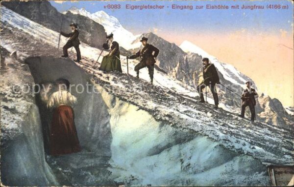 Bergsteigen Klettern Eigergletscher Eingang Eishöhle Jungfra