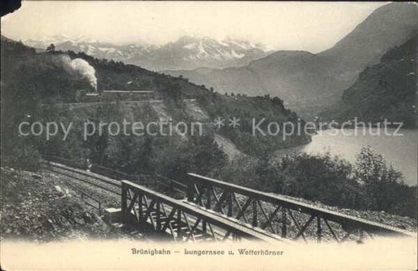 Eisenbahn Lokomotive Lungernsee Wetterhörner