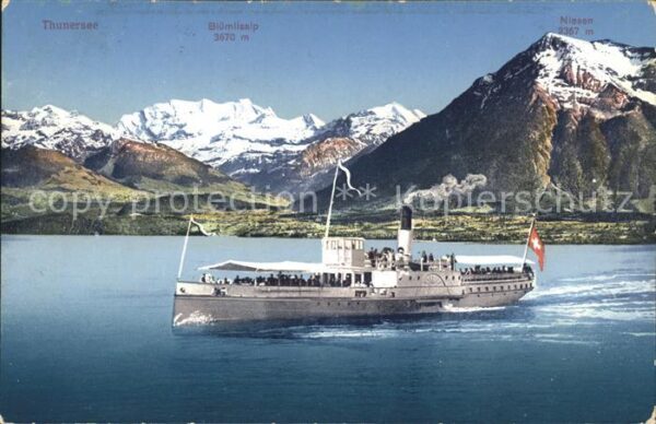 Dampfer Seitenrad Thunersee Blümlisalp Niesen