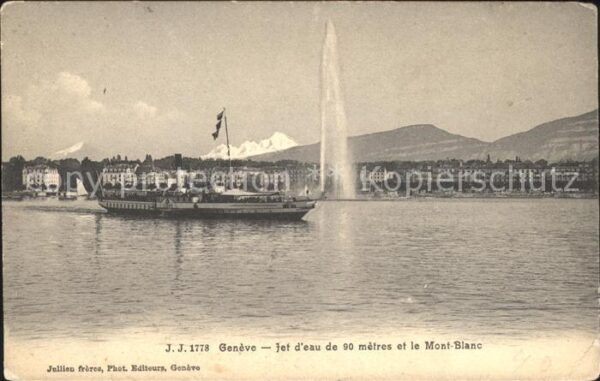 Dampfer Seitenrad Geneve Mont-Blanc