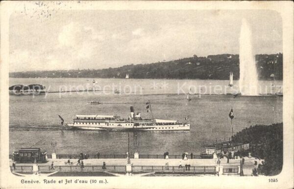 Dampfer Seitenrad France Geneve Rade Jet d_Eau