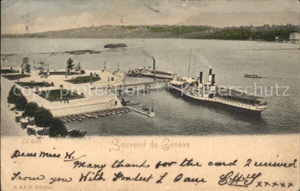 Dampfer Seitenrad Winkelried La Rade Geneve