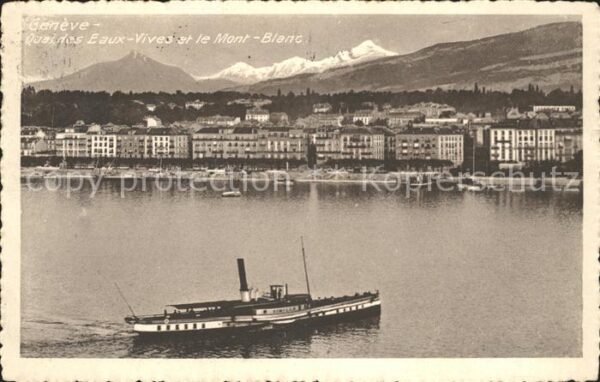 Dampfer Seitenrad Simplon Geneve Quai Eaux-Vives Mont-Bla