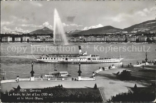 Dampfer Seitenrad General Dufour Geneve La Rade Jet d_Eau