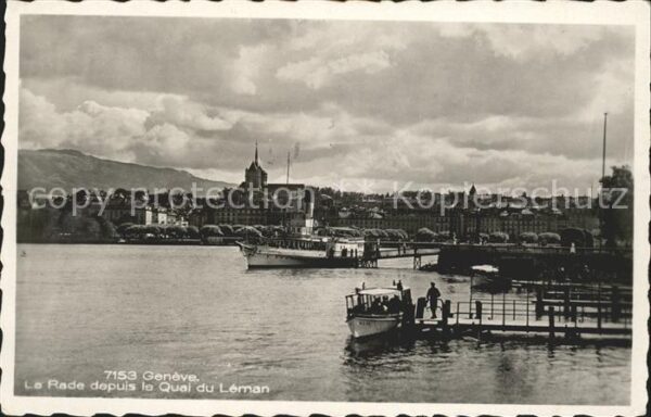 Dampfer Seitenrad Geneve La Rade Quai du Leman