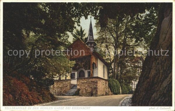 Foto Gaberell J. Nr. 6445 Tellskapelle Hohle Gasse Küssnacht