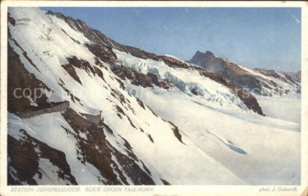 Foto Gaberell J. Nr. 1089 Station Jungfraujoch Faulhorn