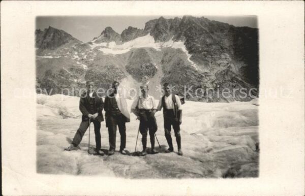 Bergsteigen Klettern Wanderung Gletscher Gruppenfoto