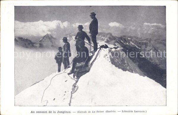Bergsteigen Klettern Bergsteiger Sommet Jungfrau Werbung Lib