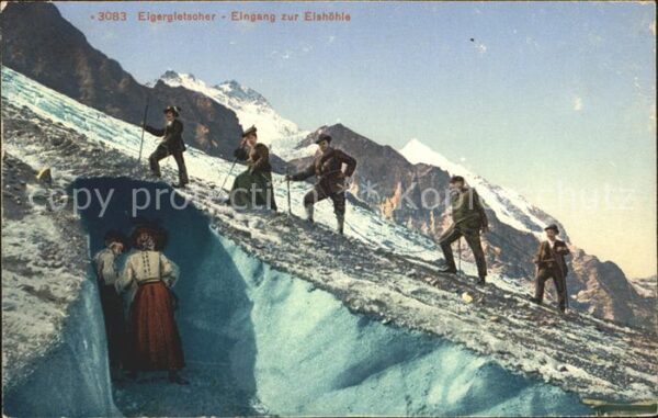 Bergsteigen Klettern Eigergletscher Eingang Eishöhle