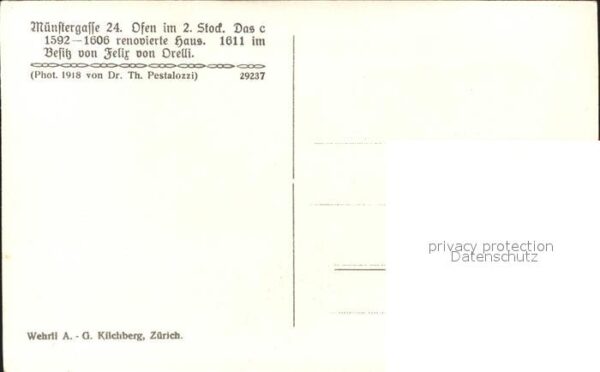Kachelofen Ofen Haus zum unteren Spiegel Zürich – Bild 2