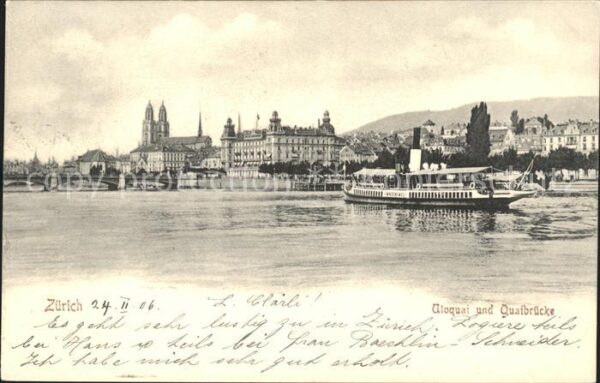 Dampfer Binnenschifffahrt Utoquai Quaibrücke Zürich