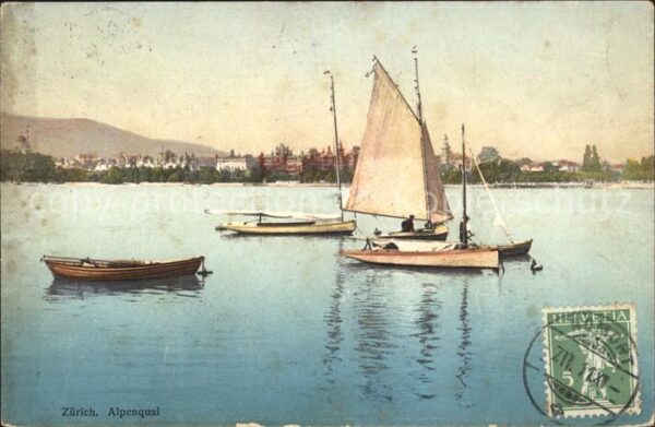 Segelboote Zürich Alpenquai