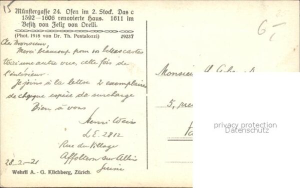 Kachelofen Haus zum untern Spiegel Zürich – Bild 2