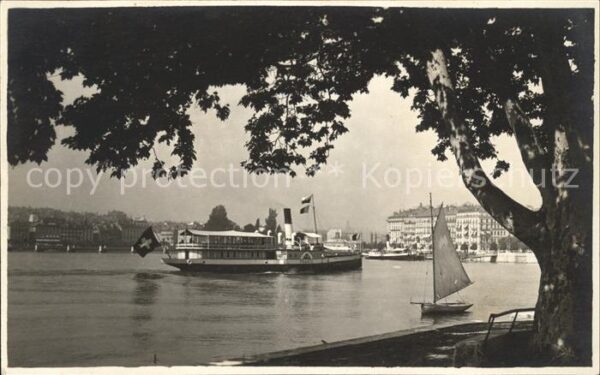 Dampfer Seitenrad France Segelboot