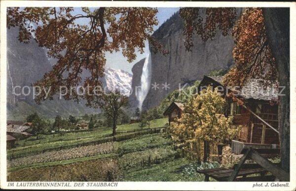 Foto Gaberell J. Nr. 2745 Lauterbrunnental Staubbach
