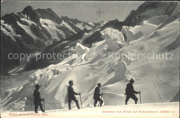 Bergsteigen Klettern Bergpickel Eismeer Schreckhorn