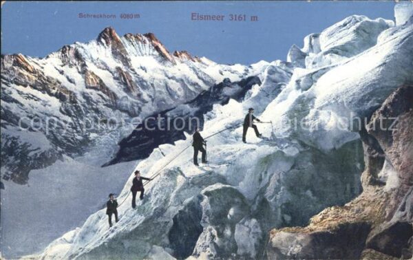 Bergsteigen Klettern Eismeer Gletscher Schreckhorn