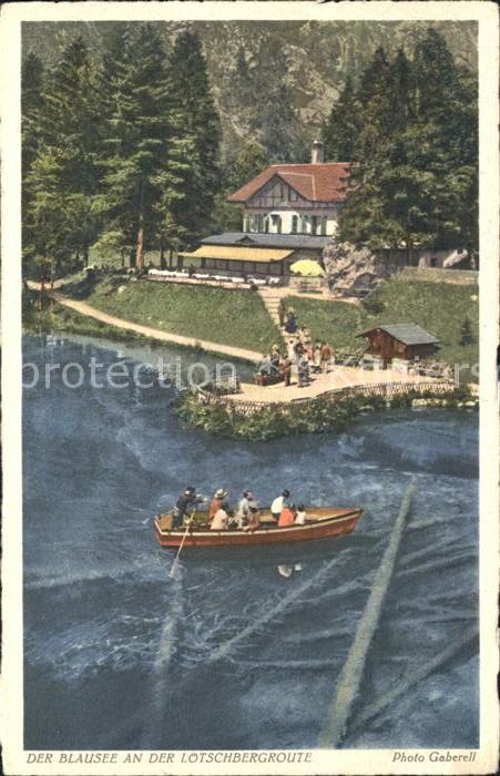 Foto Gaberell J. Nr. 10994 Blausee Lötschbergroute Bootsfahr