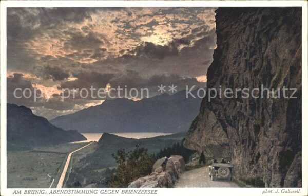 Foto Gaberell J. Nr. 7020 Brünig Abendstimmung Brienzersee