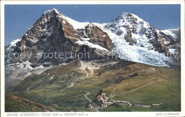 Foto Gaberell J. Nr. 6087 Kleine Scheidegg Eiger Mönch